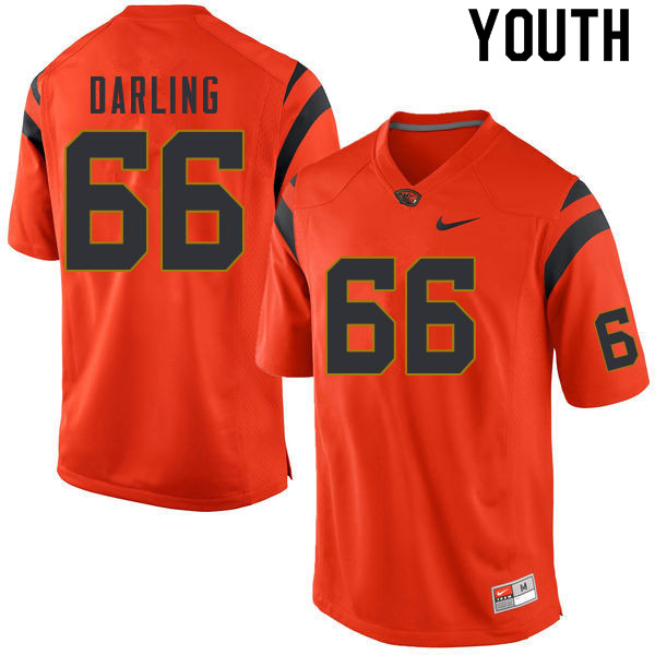 Youth #66 Cooper Darling Oregon State Beavers College Football Jerseys Sale-Orange